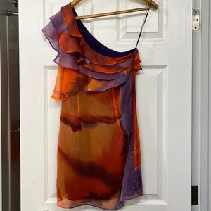 Black Halo One Shoulder Dress, Size 4